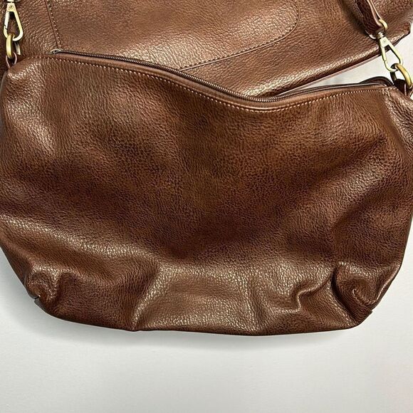 Joy Susan Megan Carry All Tote and Purse Vegan Brown Set of 2 - Picture 3 of 15